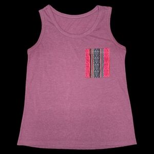 Red Sleeveless T-Shirt with Pocket, Size Small Women's Athletic Top Casual Shirt